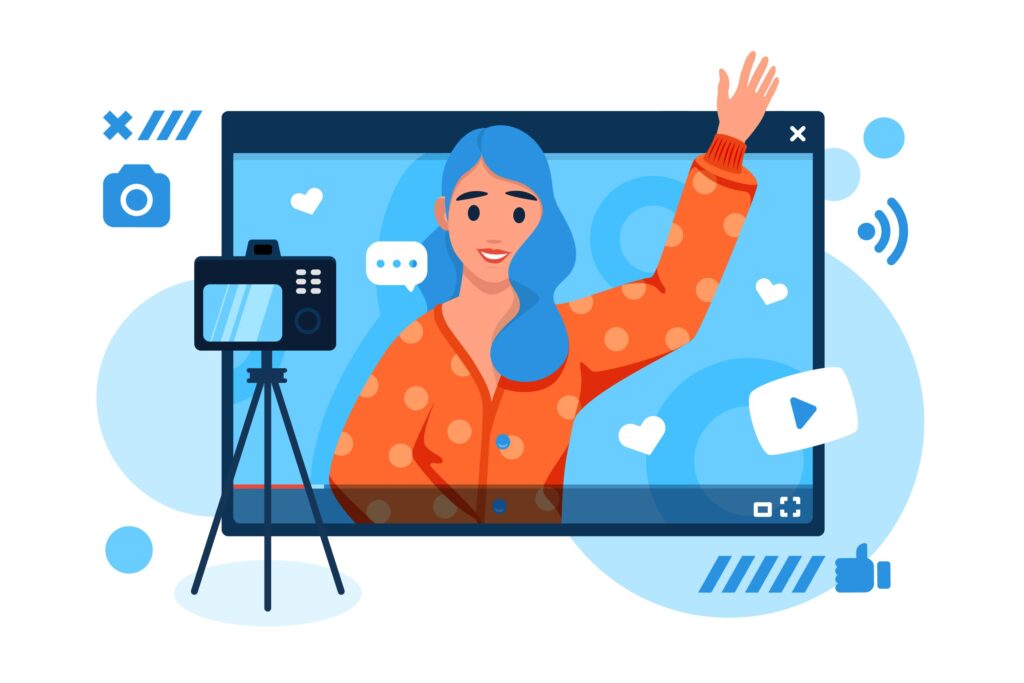 video marketing illustration of girl